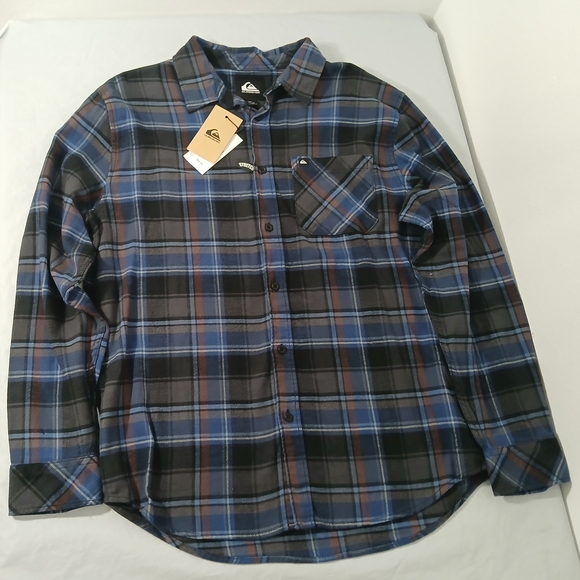 Quiksilver Men's Blue Plaid Shirt - Picture 1 of 4